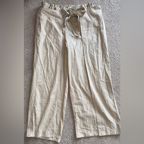 Corpcore Midnight Velvet Linen Blend Wide Leg Wrap Pants Coastal - Picture 5 of 13